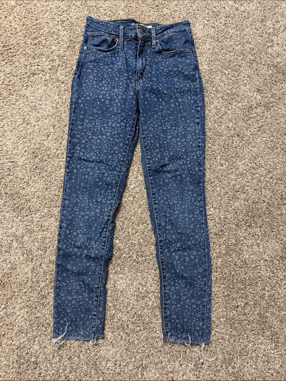 Levi's Dark Blue Leopard-Print Skinny Jeans